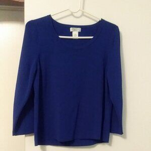 Laura Ashley Indigo Blue Sweater, Sized Petite Large